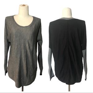 French Connection S  black grey scoop neck sweater
